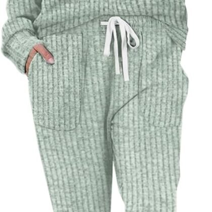 WIHOLL Two Piece Outfits for Women Lounge Sets Button Down Sweatshirt Sweatpants Sweatsuits Set with Pockets