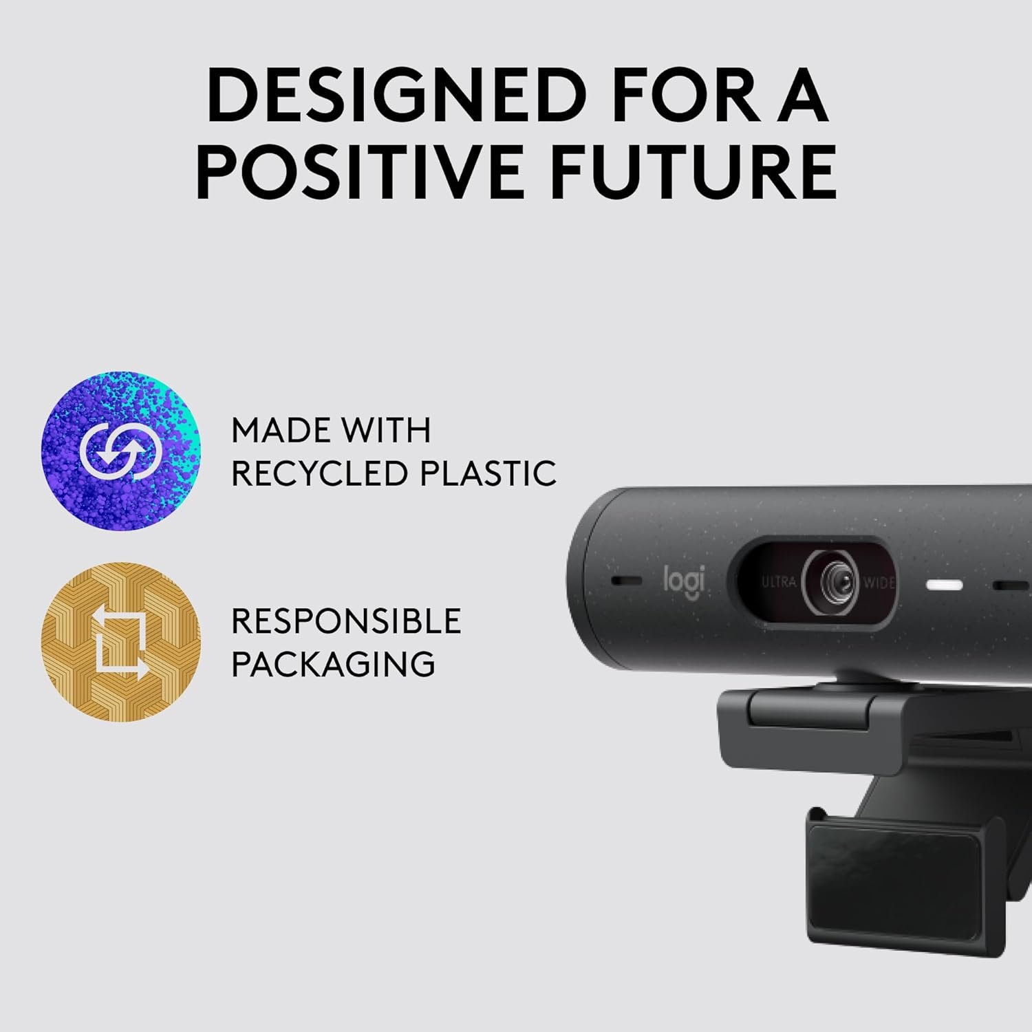 Logitech Brio 500 Full HD Webcam with Auto Light Correction, show Mode, Dual Noise Reduction Mics, Webcam Privacy Cover, Works with Microsoft Teams, Google Meet, Zoom, USB-C Cable, Streaming -Graphite - Image 6