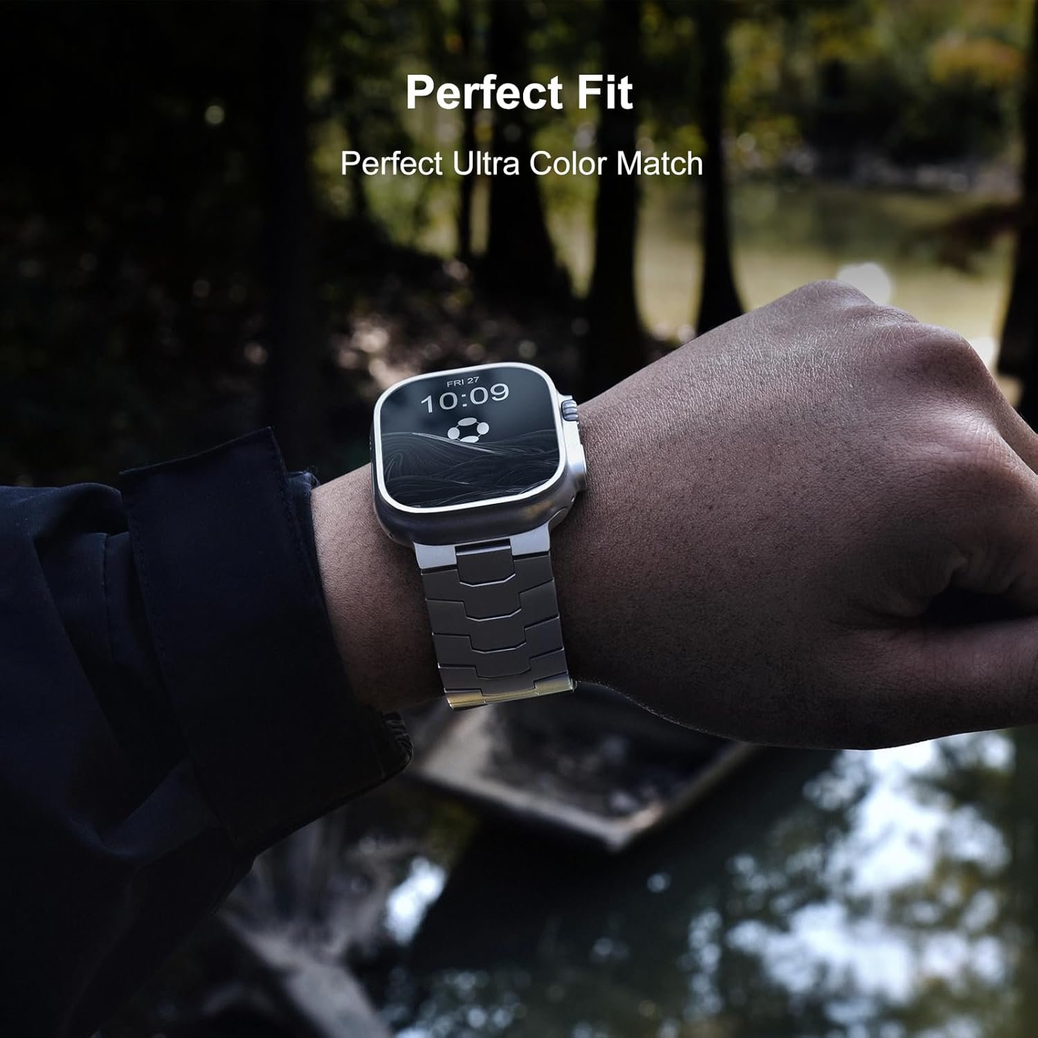 AGIS01 Titanium Band Compatible with Apple Watch Ultra 3/2/1 49mm, Series 11/10 46mm - Military-Grade DLC Coating, Scratch Resistant & Durable Adjustable Strap for Men - Image 2