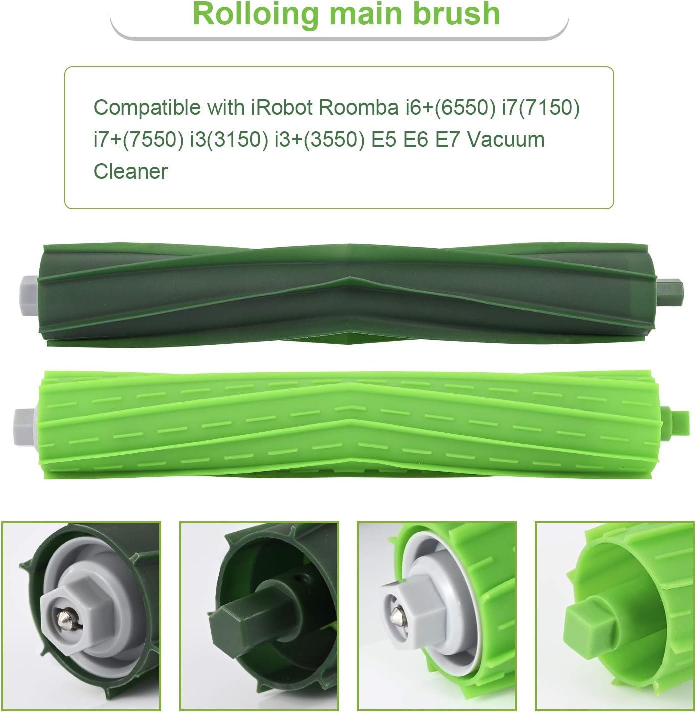 26 Pack Replacement Parts for iRobot Roomba j7(7150) j7+ (7550) i3(3150) i3+(3550) i4 i6 i6+(6550) i7(7150) i7+(7550) i8 i8+ Robot,2 sets Roller Brushes,8 Filters,8 Side Brushes,8 Dust bags - Image 2