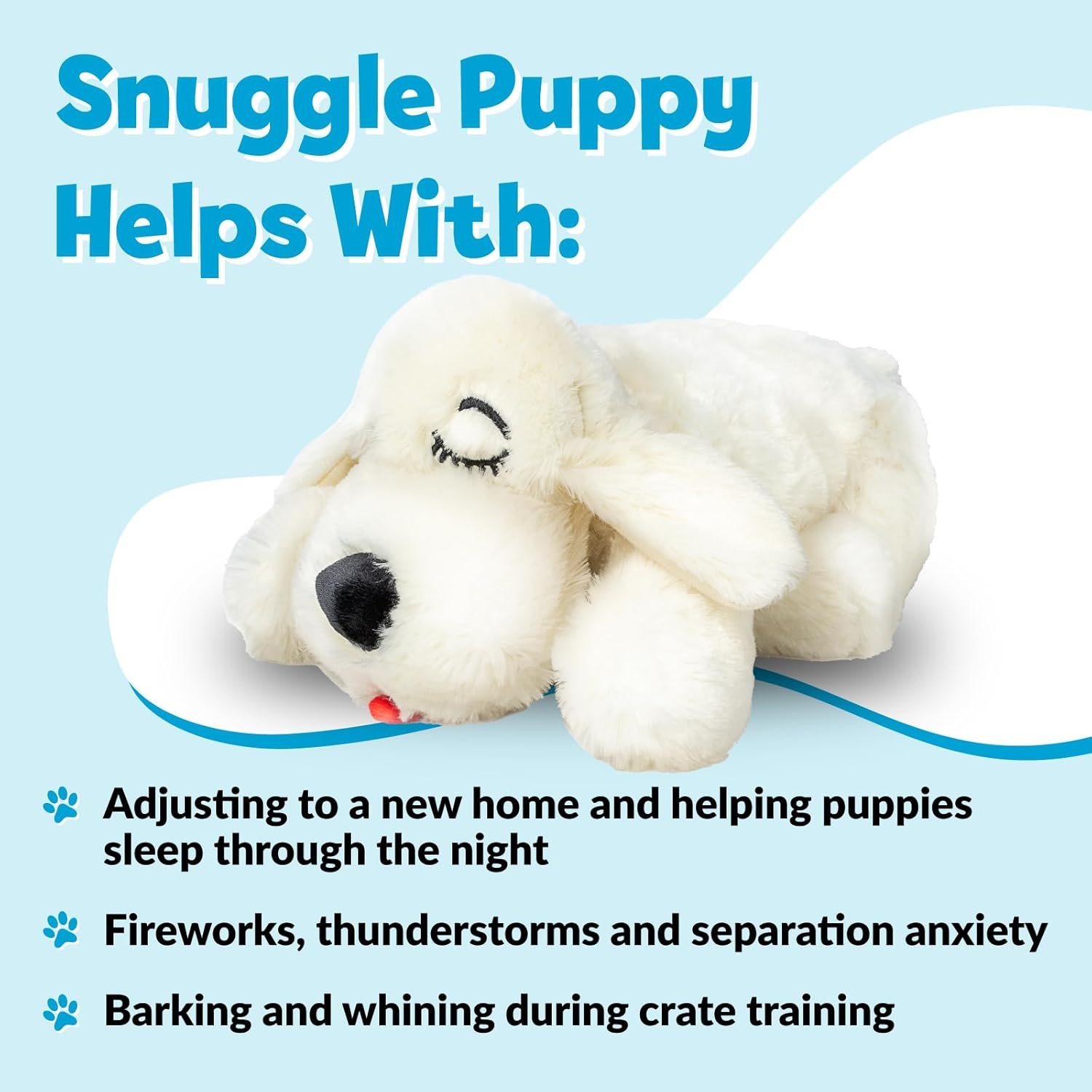 Original Snuggle Puppy Heartbeat Puppy Toy - Heartbeat Puppy for Dogs - Pet Anxiety Relief and Calming Aid - Comfort Dog Toy - Behavioral Training and Sleep Aid Cuddle buddy - Crate Training Essential - Image 2
