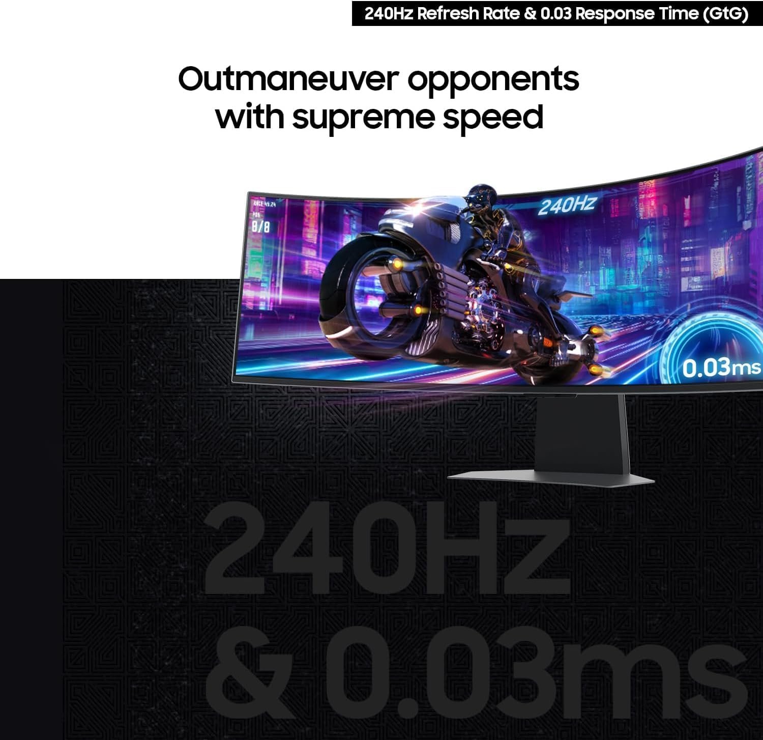 Samsung 34" Odyssey OLED G8 (G85SD) Ultra-QWHD QD-OLED G-Sync Compatible Curved Gaming Monitor, 175Hz, 0.03ms, Glare-Free Display, AMD FreeSync Premium Pro, 3 Yr Warranty,LS34DG856SNXZA,2024 - Image 5