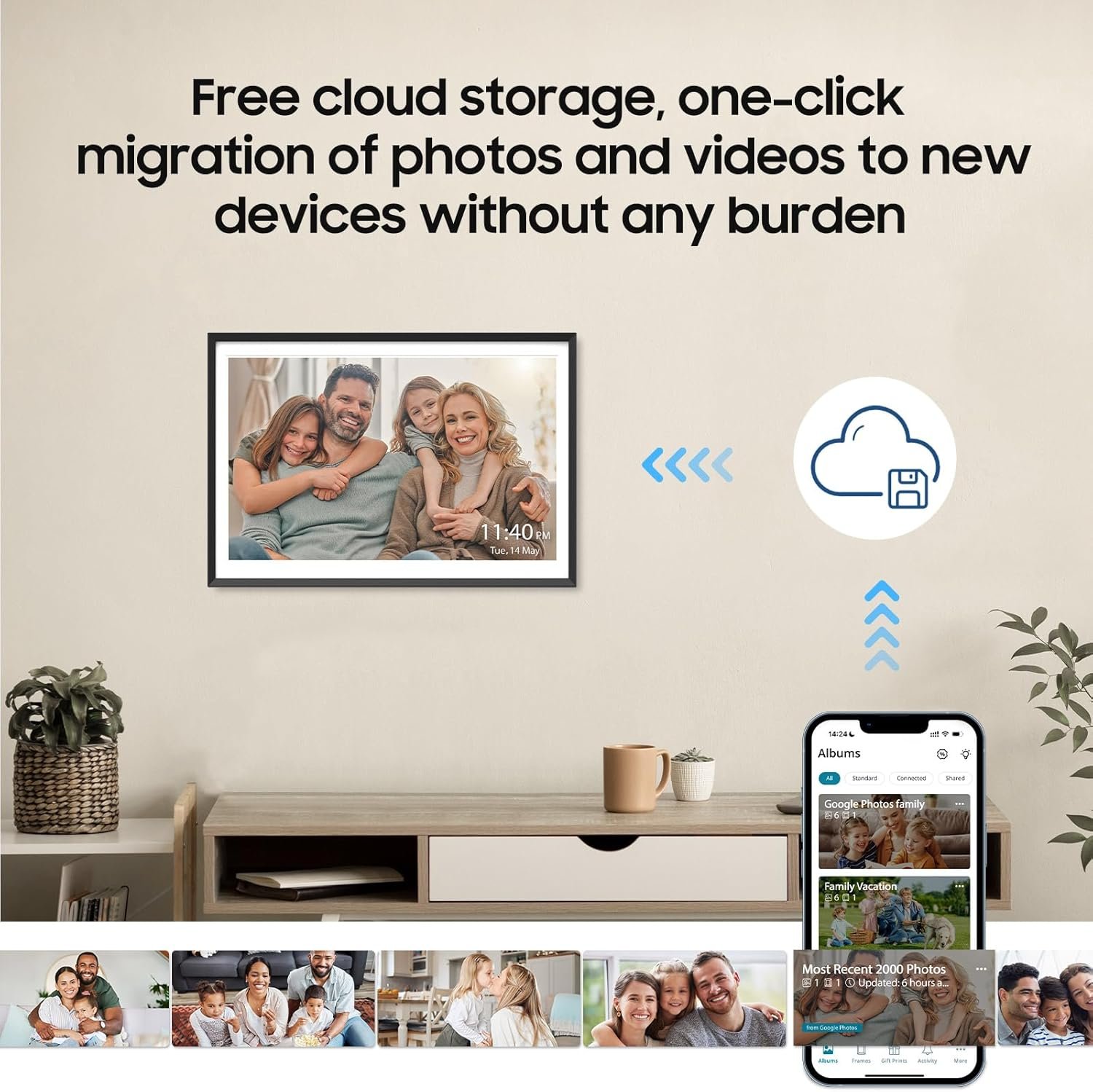 Digital Picture Frame Powered by Nixplay 10.1", Share Photos/Videos via Nixplay App or Email, WiFi Digital Photo Frame with Easy Setup, Support Alexa, Free Cloud Storage, Auto Rotate, Gifts for Mom - Image 3