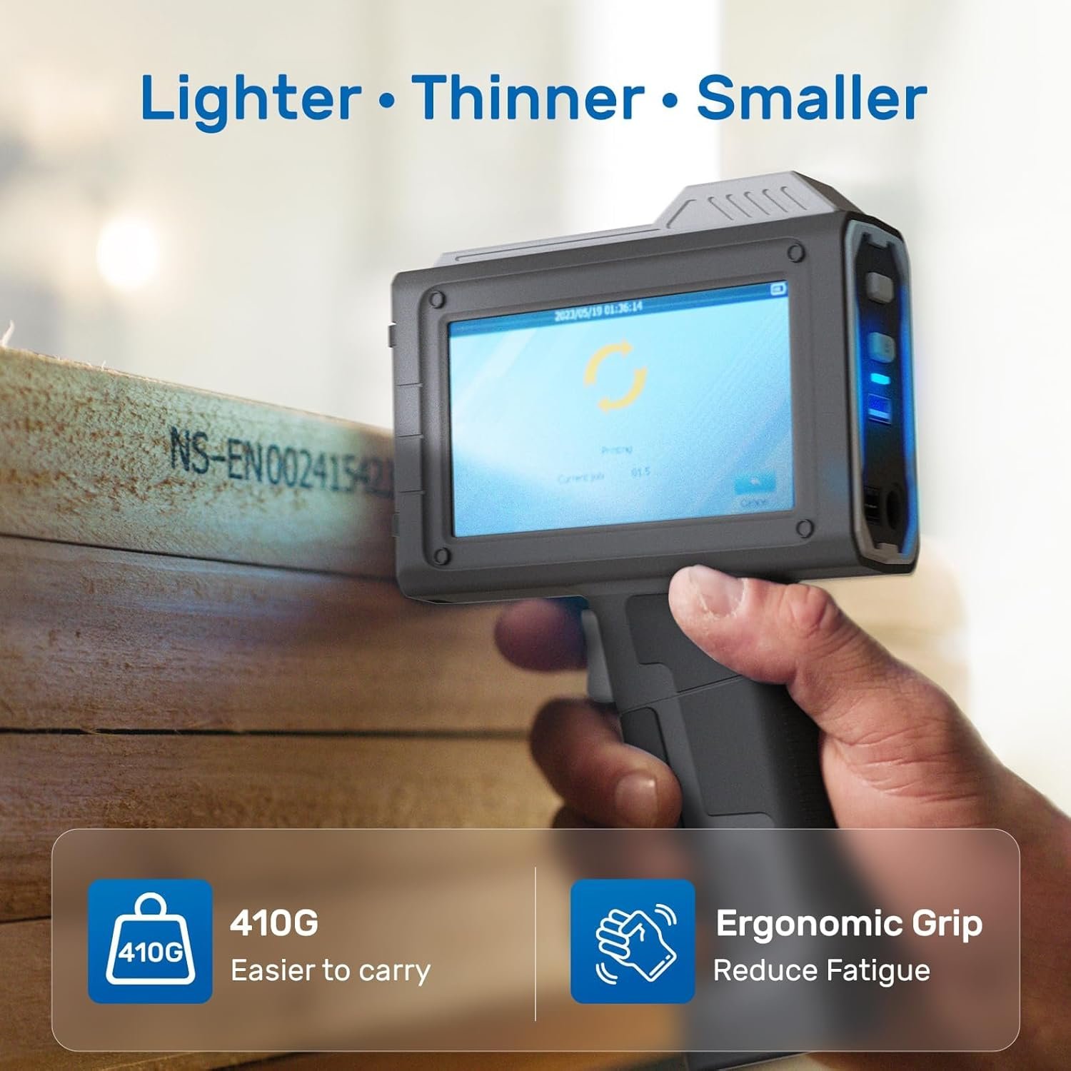 BENTSAI Handheld Inkjet Printer BT-HH6205BL Upgraded with 16H Long Lasting 0.5Inch Use with Photoelectric Sensor for Assembly Line for Date QR Code Logo Batch Number on Carton Plastic Wood - Image 6