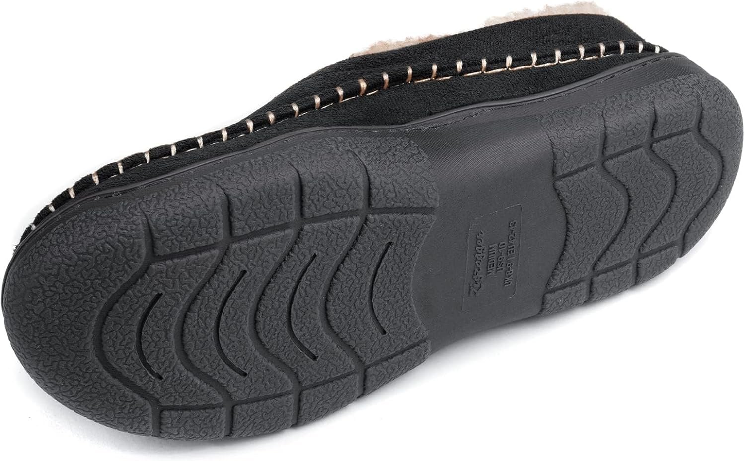 Zigzagger Men's Slip On Moccasin Slippers, Indoor/Outdoor Warm Fuzzy Comfy House Shoes, Fluffy Wide Loafer Slippers - Image 4