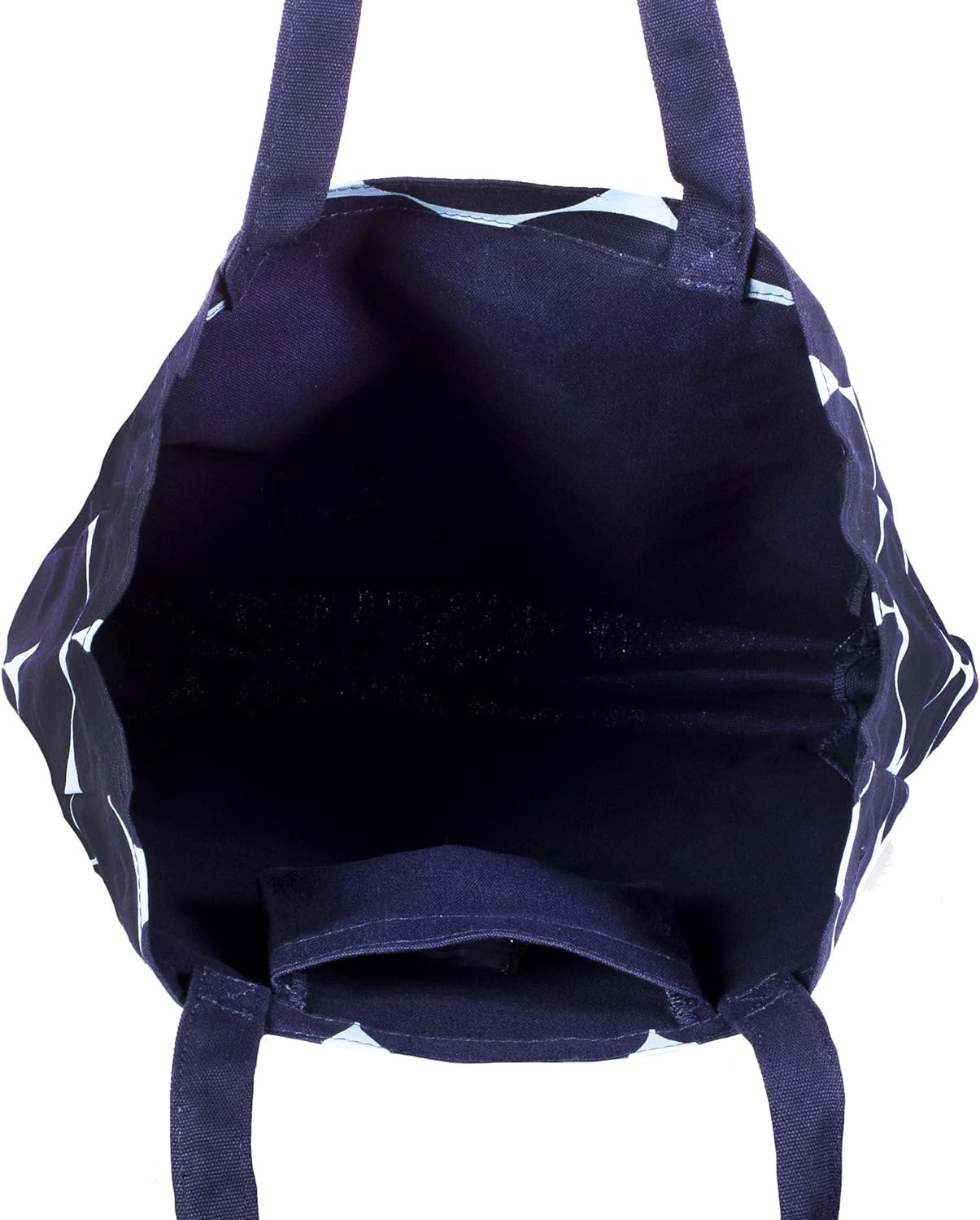 kate spade new york Canvas Tote Bag for Women, Cute Tote Bag for Teacher, Blue Canvas Beach Bag, Book Tote with Pocket, Joy Dot - Image 3