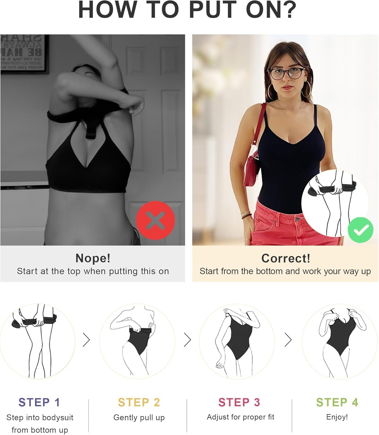 SHAPERX Women's Seamless Shapewear Bodysuit Tummy Control Body Shaper Waist Snatching Body Suit - Image 5