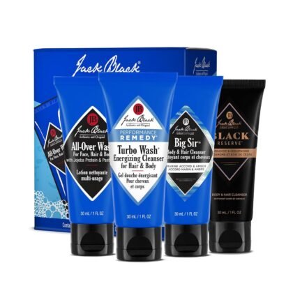 Jack Black Body & Hair Cleanser Collection Set for Men - Mens Body Wash Travel Size