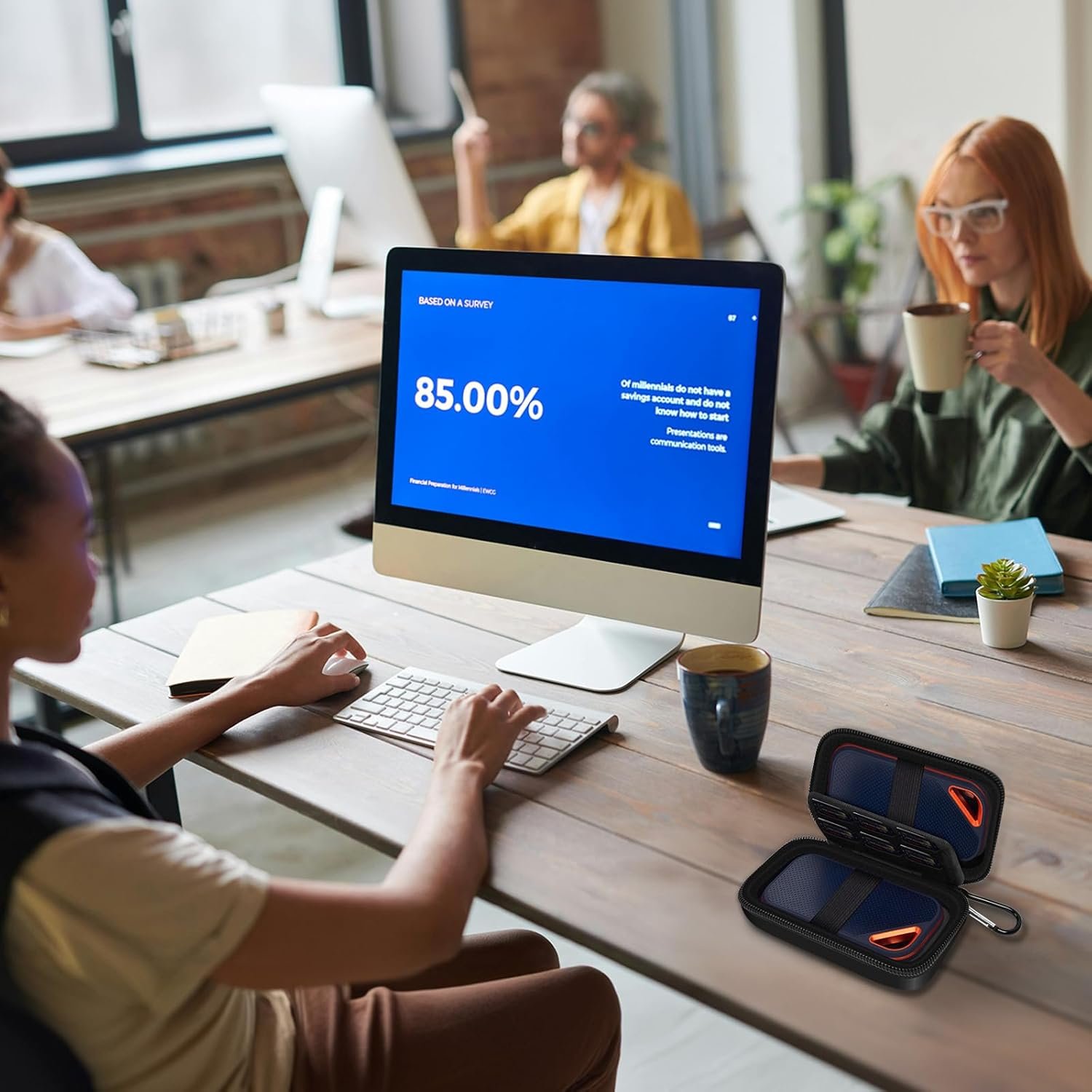 Case Compatible with SanDisk Extreme Pro/for SanDisk Portable SSD 1TB 2TB 4TB 500GB/ for Crucial X10 X9 External Solid State Drive, Travel Storage Bag for Memory Card SD Card - Black (Box Only) - Image 9