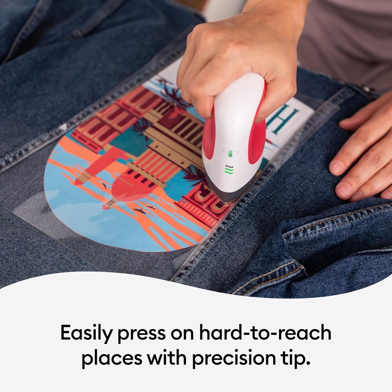 Cricut EasyPress Mini Heat Press for Pressing Small Objects Like Shoes, Stuffed Animals, Hats & More, 3 Heat Settings & Precision Tip, Ceramic-Coated Heat Plate, Compact & Lightweight, Raspberry - Image 4