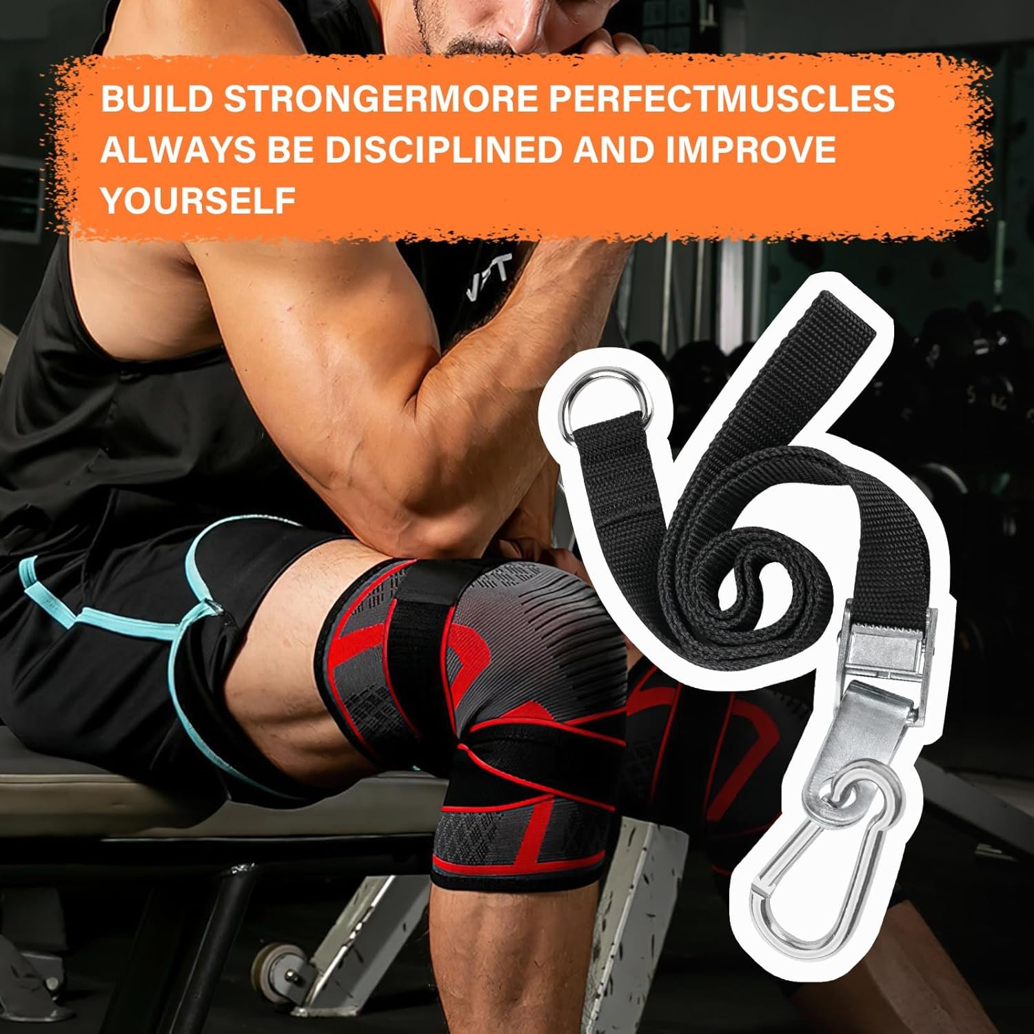 42'' Adjustable Squat Straps Compatible With Bowflex Xtreme 2 SE Home Gym Accessories, Squat Bar Lat Tower Straps Attachment Also Fit for Most Home Gym Cable Extensions - Image 6