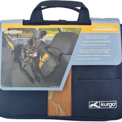 Kurgo Wander Dog Hammock Car Seat Cover for Pets, Pet Seat Cover, Car Hammocks for Dogs, Water-Resistant (55" Wide, Black)