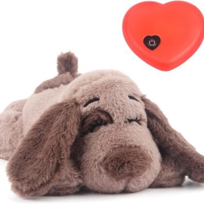 BEVERLYSHARK Beverly Shark Puppy Heartbeat Toy Dog Anxiety Relief Calming Aid Puppy Heartbeat Stuffed Animal Behavioral Training Sleep Aid Comfort Soother Plush Toy for Puppies Cats