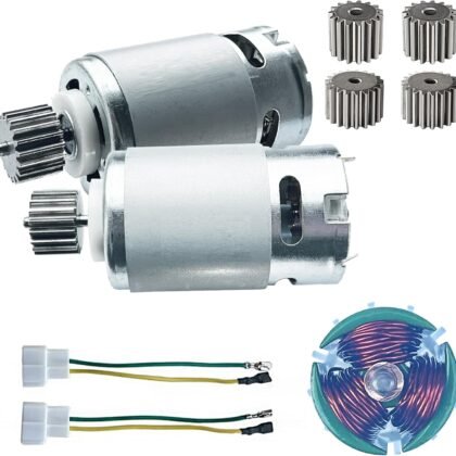 2PCS 12V # 7R Motor Pinion (19T) RS550 30000RPM High Speed 00968-9015 Steel Gears Motor Power Wheels Ride on Car Upgrade for Fisher Price/Jeep Wrangler Hurricane/Ford f150/Kawasaki/Barbie Ride on,18V