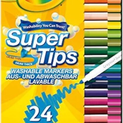 CRAYOLA SuperTips Washable Felt Tip Colouring Pens (Pack of 24)