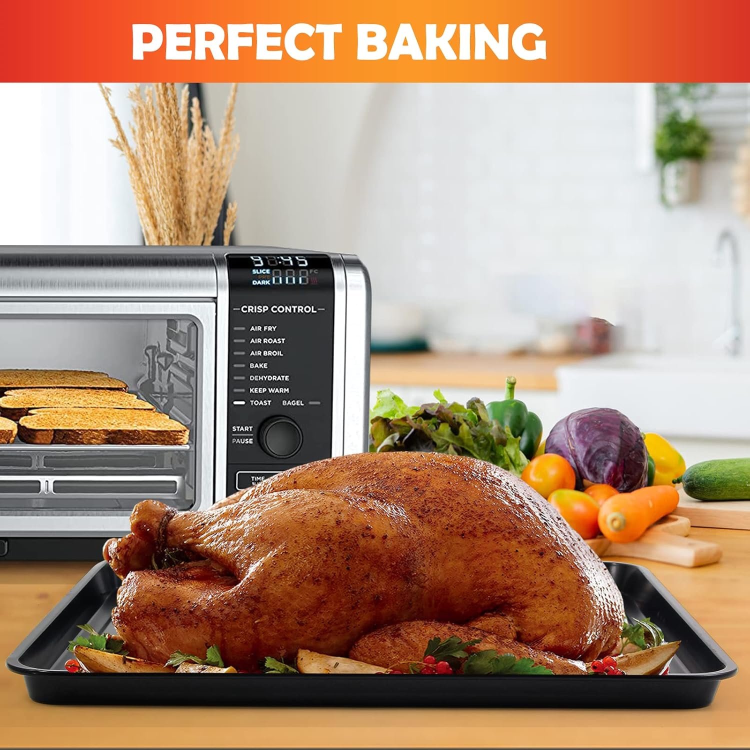 Ericair 13" × 13" Nonstick Baking Sheet, Replacement Baking Pan for Ninja SP100, SP101, SP1001C, SP201 Foodi Air Fry Oven, Baking Tray for Ninja Foodi 8-in-1 Air Fry Oven - Image 6