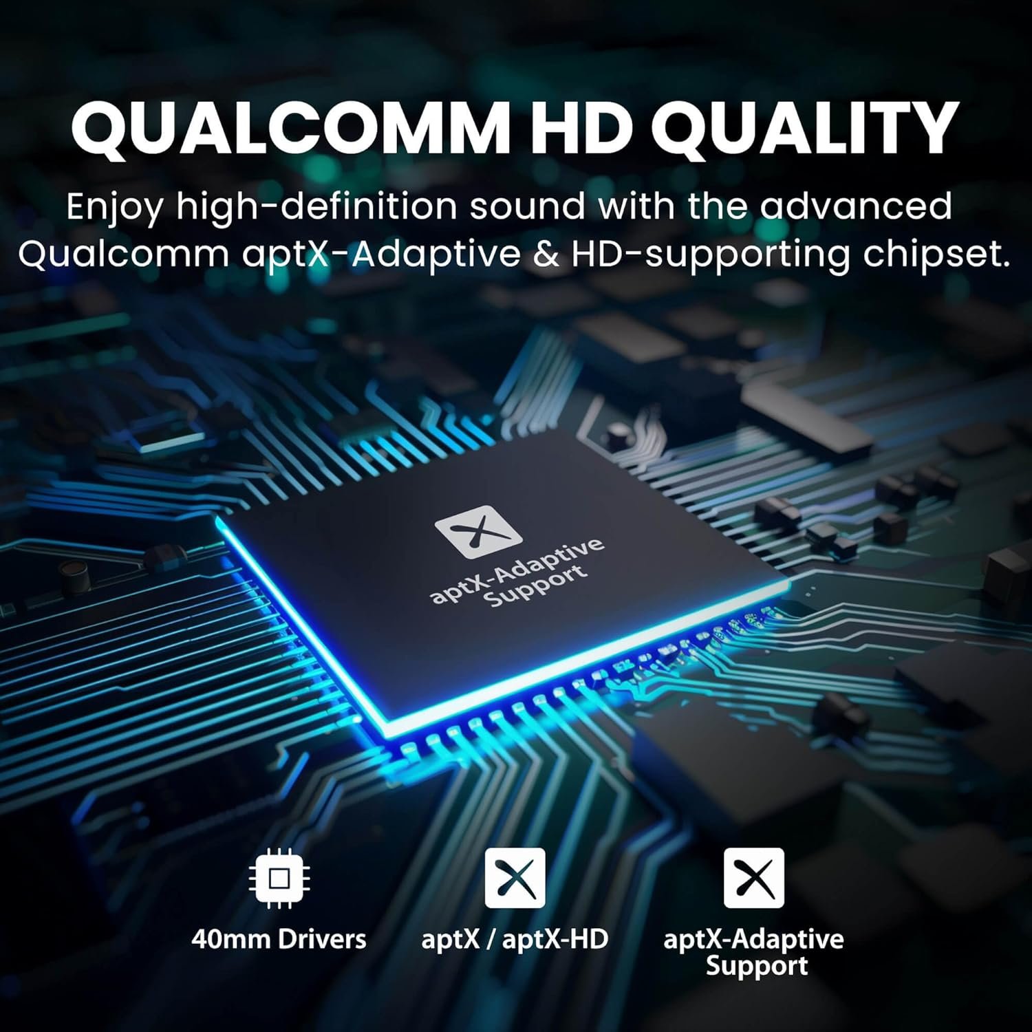 Avantree Audition 3 - Bluetooth Over-Ear Headphones with Wireless Charging Dock, 50H Battery, aptX-Adaptive, Clear Voice, Compatible with Bluetooth & Samsung Smart TVs - Image 4