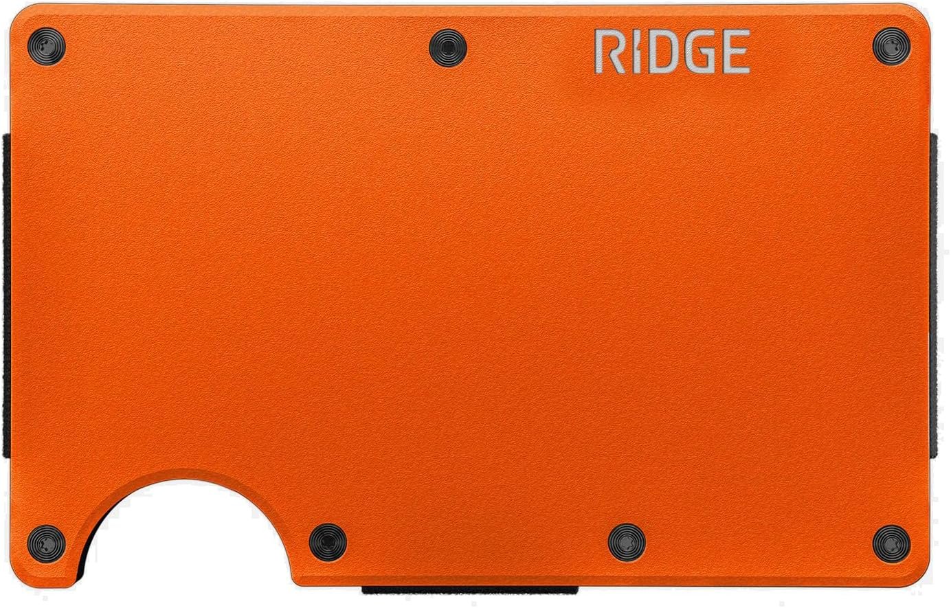 Ridge Wallet for Men - Slim Minimalist Compact Wallet and Card Holder, RFID Protected Front Pocket Wallets for Men with Integrated Money Clip (Basecamp Orange)