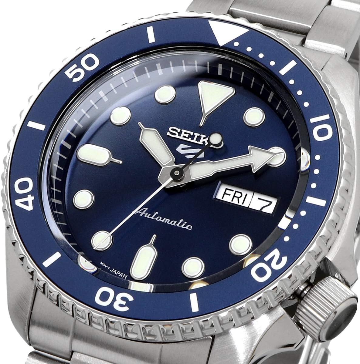 SEIKO Automatic Watch for Men - 5 Sports - Day/Date Calendar, LumiBrite Hands and Markers, and Rotating Bezel, 100m Water-Resistant - Image 4