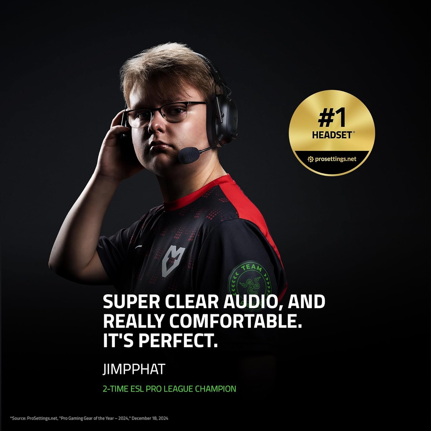 Razer BlackShark V2 Pro Wireless Gaming Headset: Super Wideband Mic - Pro Tuned FPS Profiles - 50mm Drivers - Plush Noise Isolating Earcups - 70 Hr Battery - Bluetooth - for PC, PS5, Switch 2 - Black - Image 2