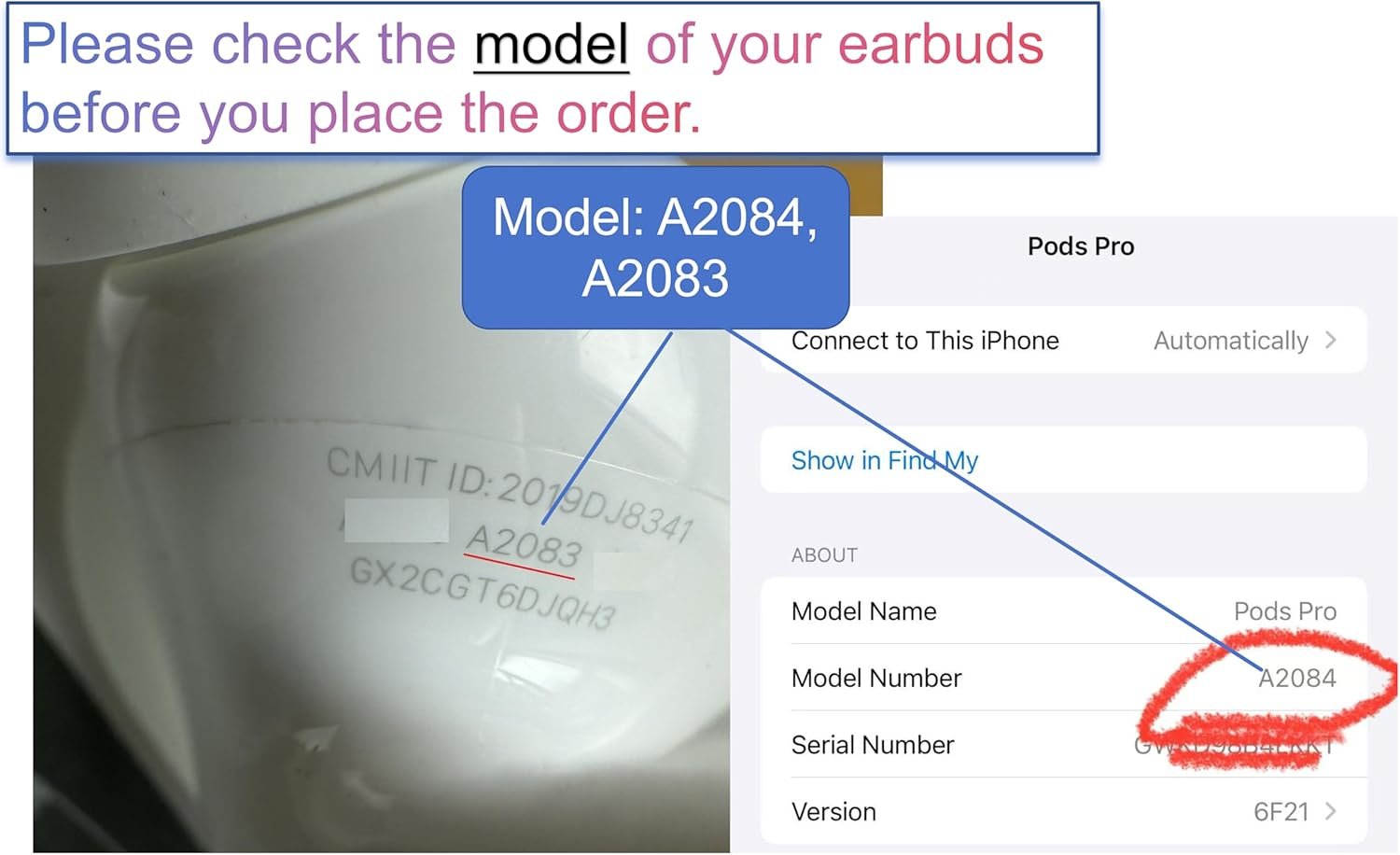 Original A2083 Right Earbud Replacement for AirPod Pro 1st Gen, Compatible with OEM AirPod Pro Charging Case A2190, A2084, Single Right Ear Side Only - Image 3