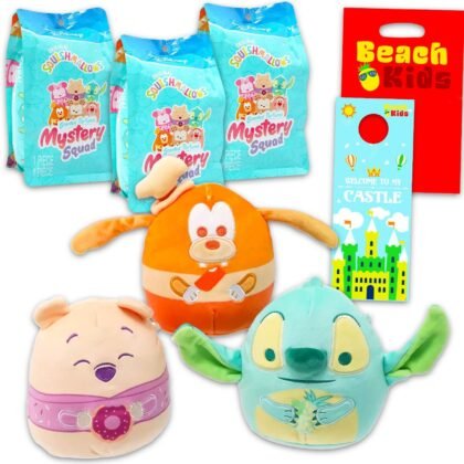 Disney 5" Squishmallows Mystery Squad Blind Bags Set - Bundle 3 Disney Scented Mini Plush Toys, Plus More | Squishmallows Goodie Bags for Girls, Boys