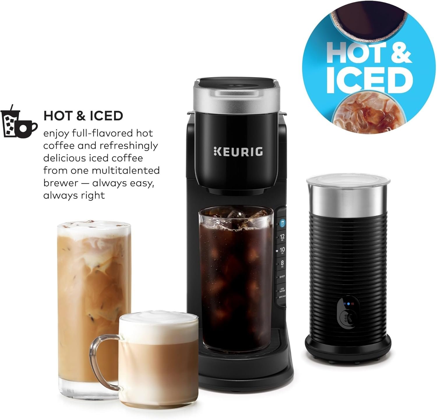 Keurig K-Café Barista Bar Single Serve Coffee Maker and Frother, with 3 Brew Sizes, Hot and Cold Coffee Capabilities, 2oz Coffee Shot Button, Black - Image 2