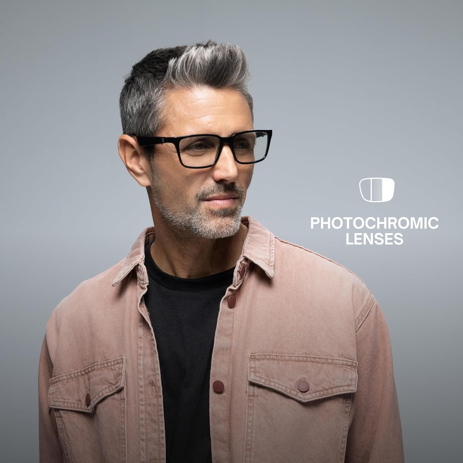 Lucyd Lyte (2025 Version) Smart Glasses for Men - Bluetooth Smart Eyewear with Light Adaptive Photochromic Lenses, Open Ear Speakers & Microphone - Darkside (Standard) - Image 4