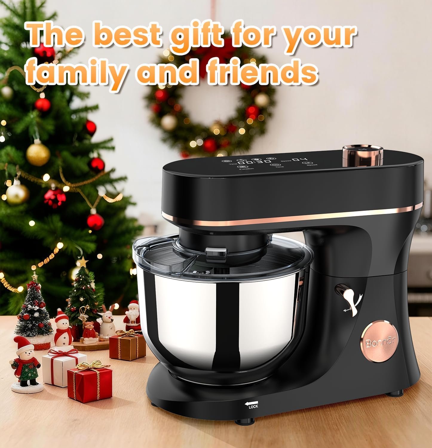 Stand Mixer 6QT Kitchen Mixer with LED Smart Touchscreen, 11-Speed Tilt-Head Mixer with Timer, 4 Preset Menus, Stainless Steel Bowl, Dough Hook, Whisk, Beater,Black - Image 9