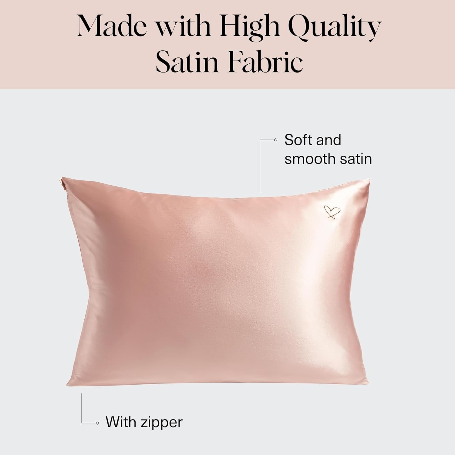 Kitsch Night time Renewal 3PC Sleep Set - Satin Pillowcase with Zipper for Hair & Skin - Softer Than Silk, Queen/Standard Size with Satin Pillow Scrunchie No-Damage Hair Tie and Satin Pillow Eye Mask - Image 2