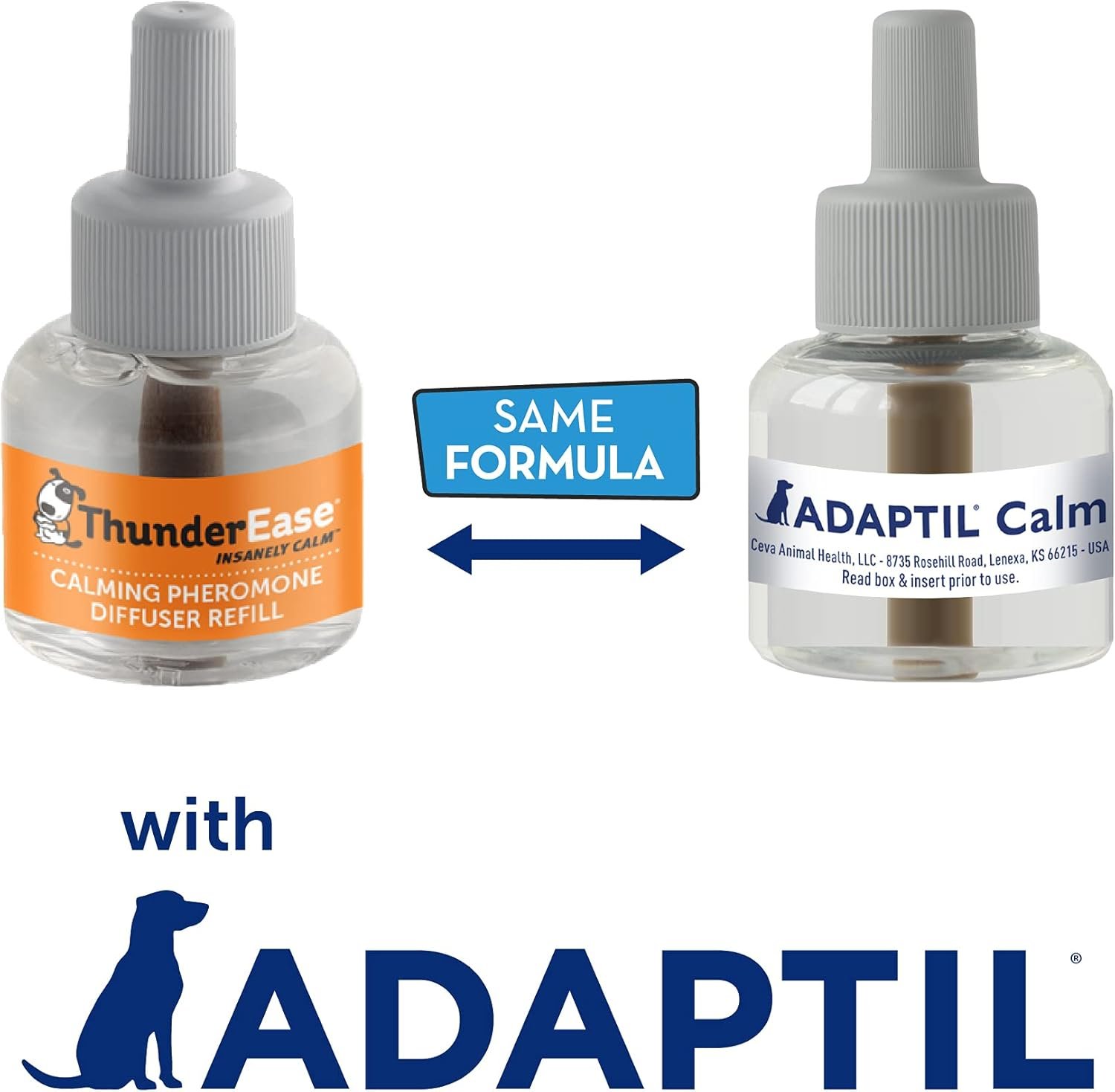 ThunderEase Dog Calming Pheromone Diffuser Refill | Powered by ADAPTIL | Vet Recommended to Relieve Separation Anxiety, Stress Barking and Chewing, and The Fear of Fireworks and Thunderstorms (60 Day - Image 2