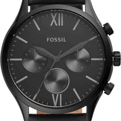 Fenmore Midsize Multifunction Black Leather Watch