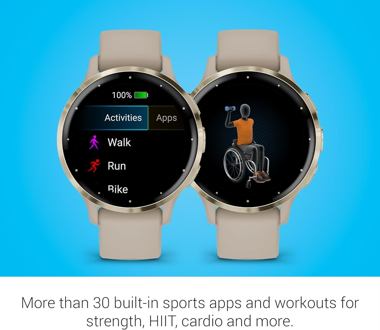 Garmin Venu 3S Soft Gold Stainless Steel Bezel 1.2-Inch AMOLED Touchscreen Display Smart Watch with 41mm French Gray Case and Silicone Band - Image 5