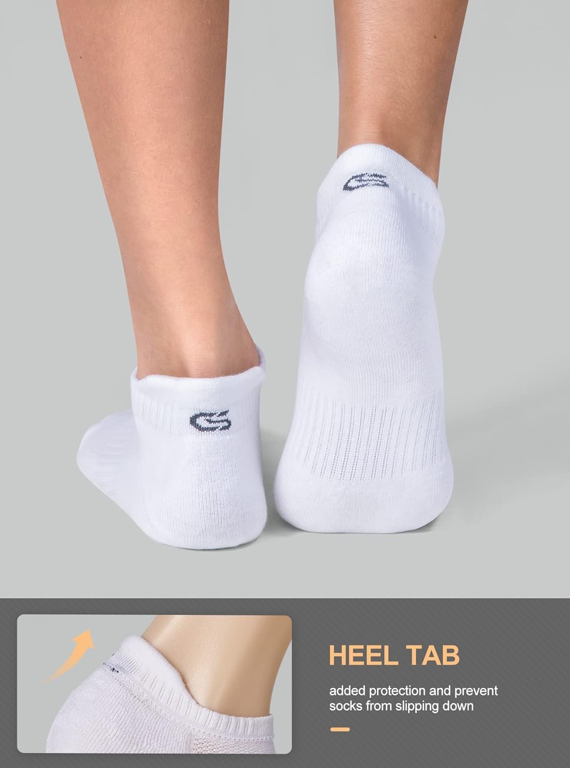 CS CELERSPORT 6 Pairs Ankle Athletic Running Socks Low Cut Sports Tab Socks for Men and Women - Image 4