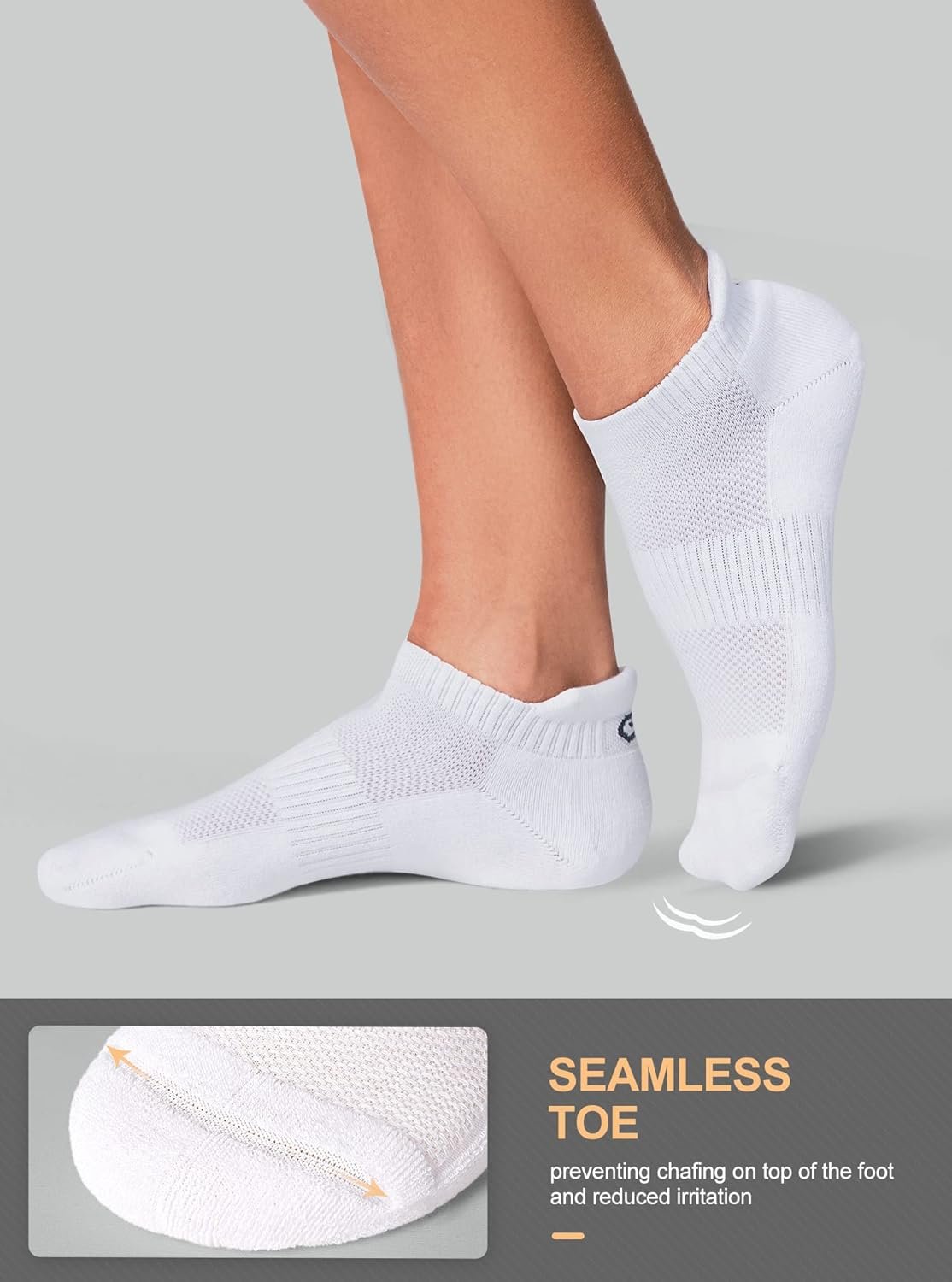 CS CELERSPORT 6 Pairs Ankle Athletic Running Socks Low Cut Sports Tab Socks for Men and Women - Image 3