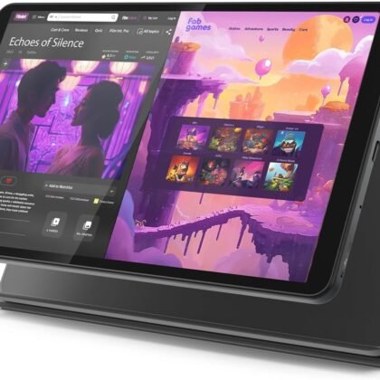 Lenovo Tab One - Lightweight Tablet - up to 12.5 Hours of YouTube Streaming - 8.7" HD Display - 4 GB Memory - 64 GB Storage - MediaTek Helio G85 - Includes Folio Case