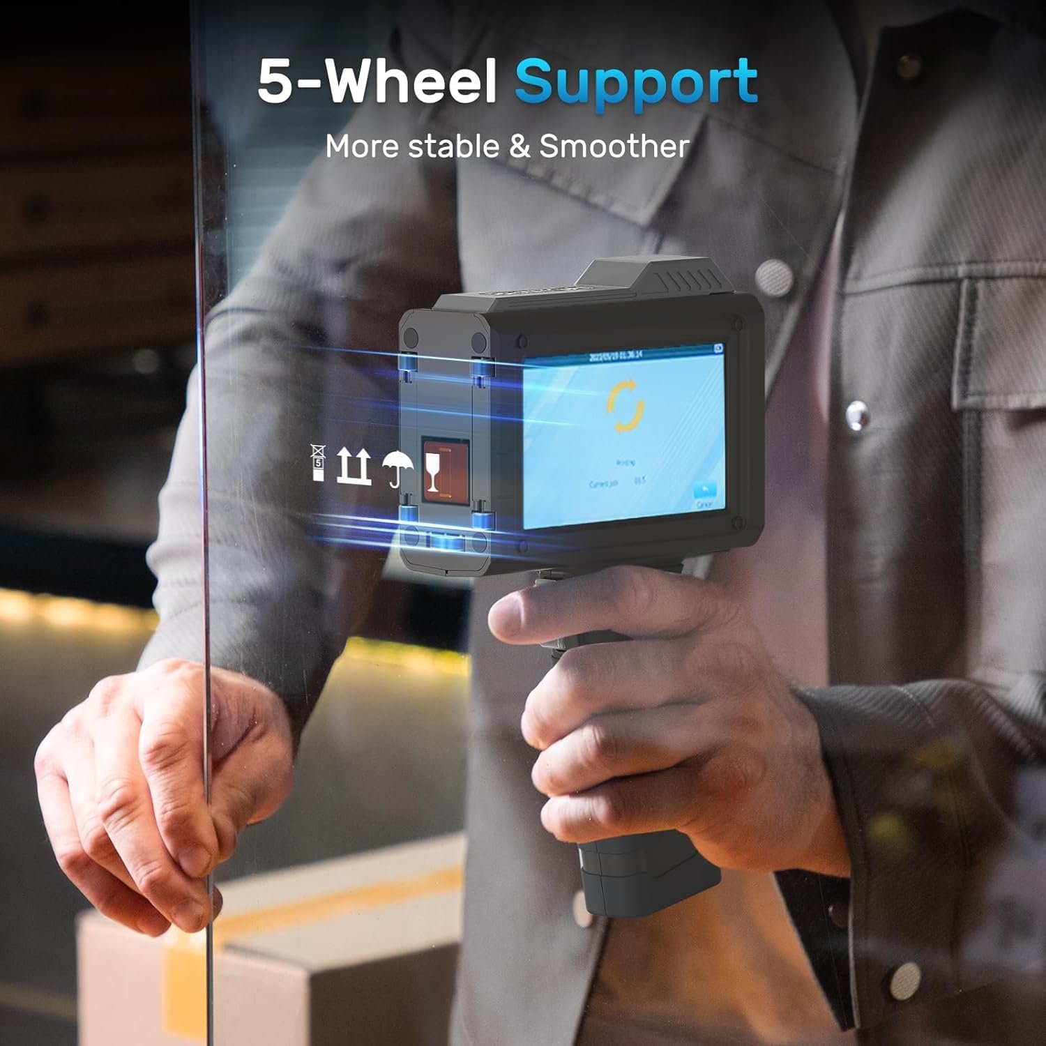 BENTSAI Handheld Inkjet Printer BT-HH6205BL Upgraded with 16H Long Lasting 0.5Inch Use with Photoelectric Sensor for Assembly Line for Date QR Code Logo Batch Number on Carton Plastic Wood - Image 5