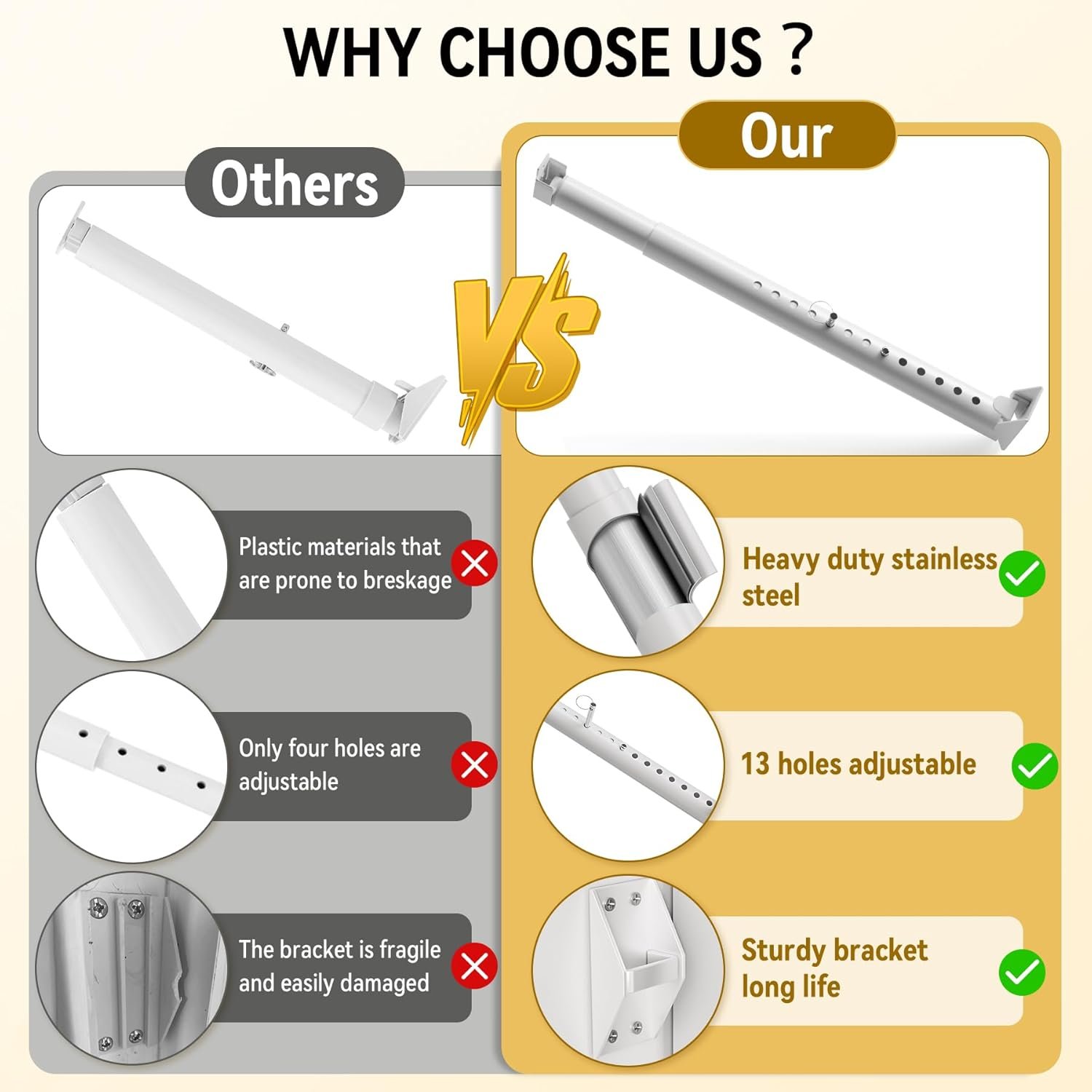 Metal Sliding Glass Pet Door Security Bar,1 Pack Adjustable Sliding Pet Door Lock Bar,Mini Pets Door Safy Bars for Lock Slidings Glass Dog or Cat Doors,Doggie Doors Security Bar Size Extends 11” to18” - Image 5