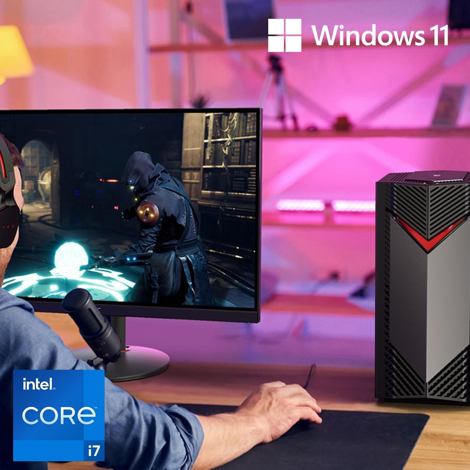 Acer Nitro 50 N50-656-UR16 Gaming Desktop | Intel Core i7-14700F 20-Core Processor | NVIDIA GeForce RTX 4060 | 16GB DDR5 5600MHz | 1TB PCIe Gen 4 SSD | Intel Wi-Fi 6E AX211 | Windows 11 Home - Image 2