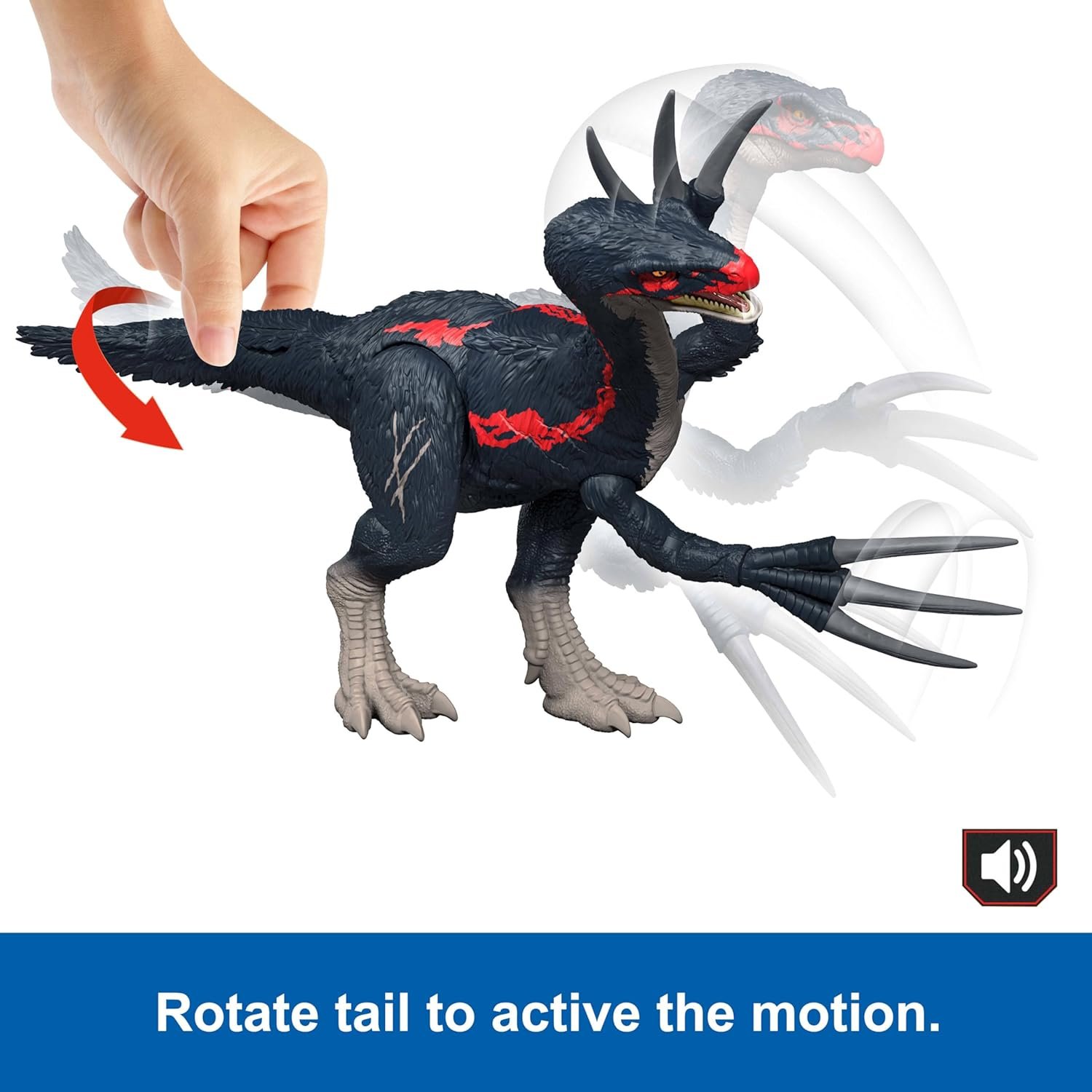 Mattel Jurassic World Chaos Theory Slash N Roar Therizinosaurus Dinosaur Action Figure Toy, Attack Claws & Sound, Digital Play - Image 5