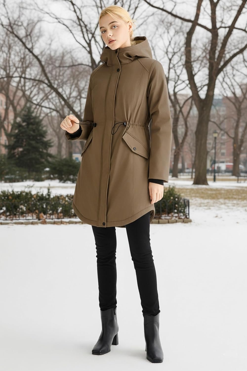 Orolay Winter Coat for Women Thicken Fleece Lined Parka Waterproof Long Warm Puffer Jacket Hooded with Pockets - Image 2