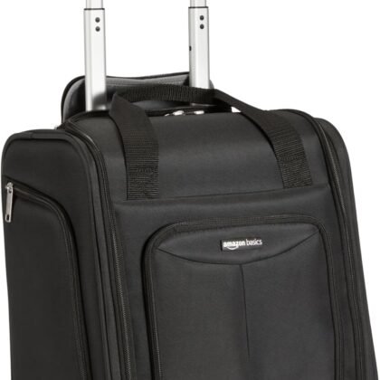 Amazon Basics Underseat Carry On Luggage with Wheels - 14" Rolling Travel Bag, Black