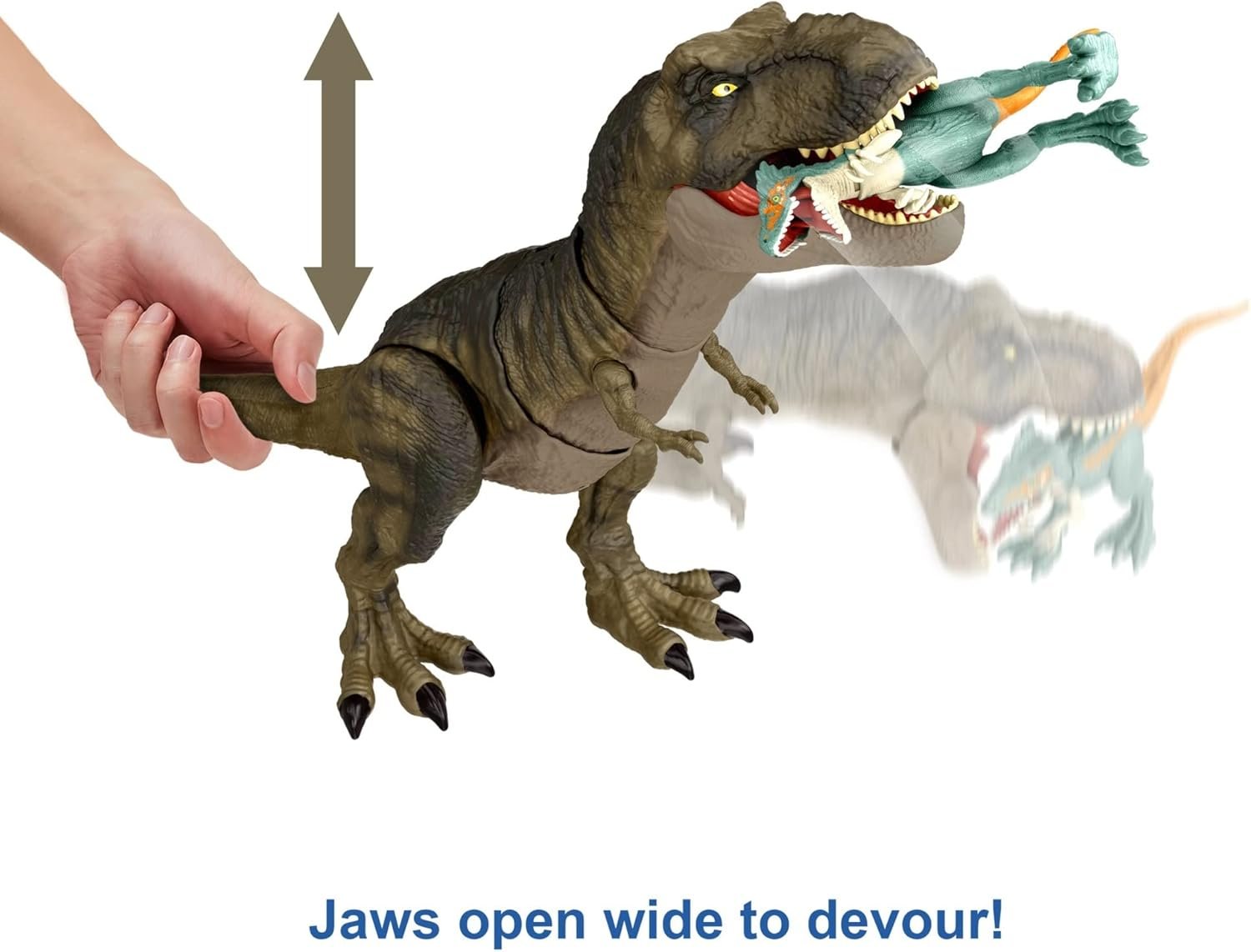 Mattel Jurassic World Dominion Thrash ‘N Devour Tyrannosaurus T Rex Action Figure Toy with Sound and Motion for Battle Play - Image 4