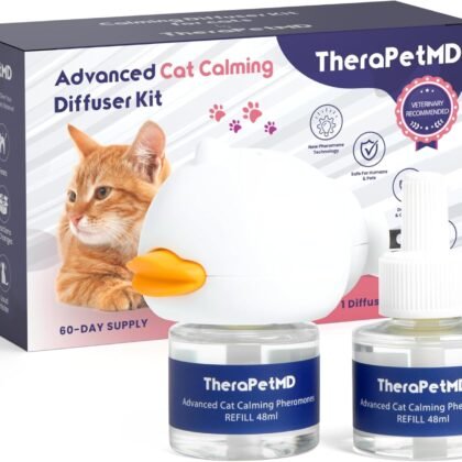 TherapetMD 60-Day Cat Calming Diffuser - Cat Pheromone Diffuser for Stress, Pee Spraying, Cat Fighting, Aggression, Excessive Meowing & Scratching - 60-Day Refill Included