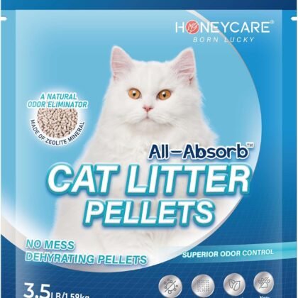 Honey Care All-Absorb Cat Litter Pellets, Zeolite, Long-Lasting Odor Control Non-climping Litter, 14 Lbs Pack