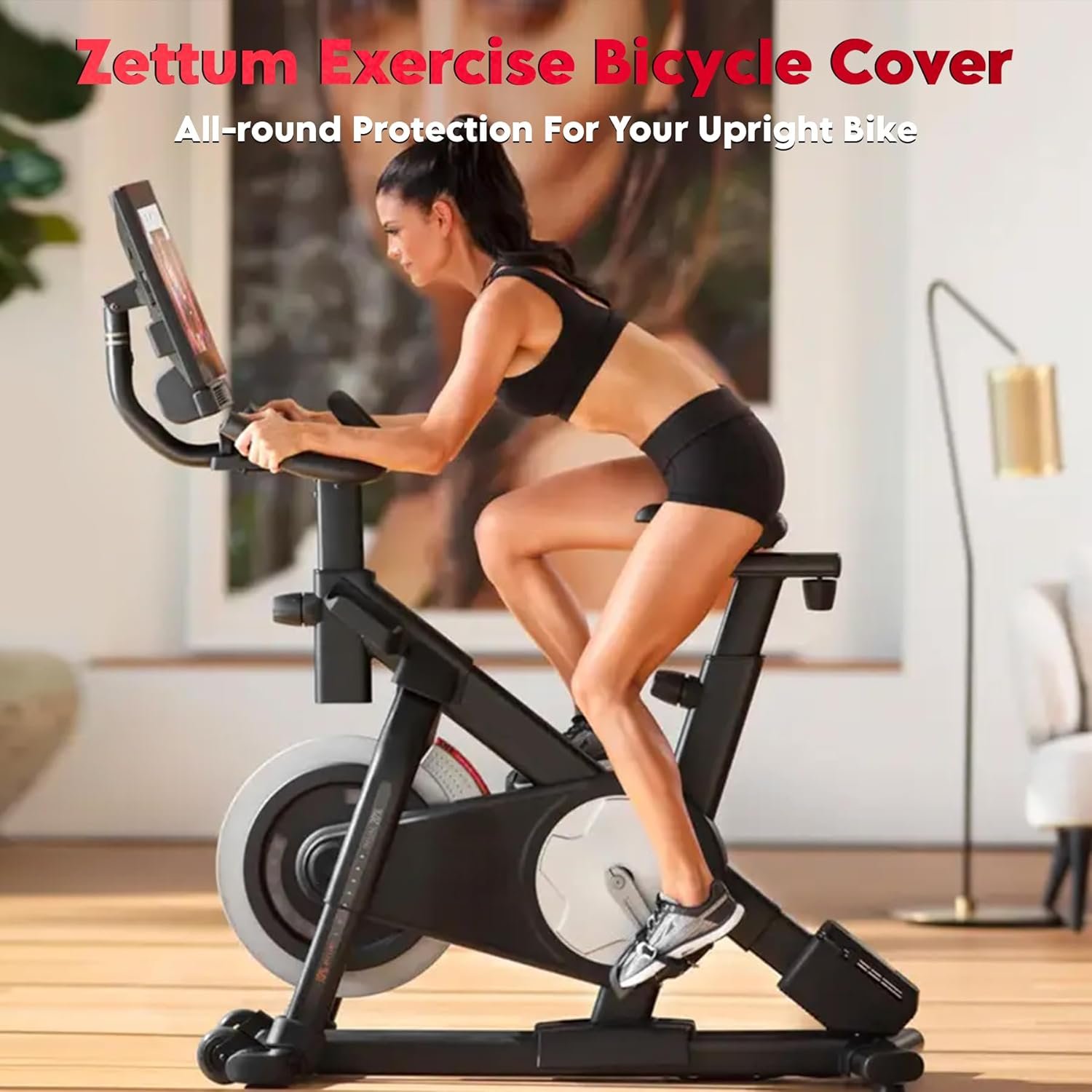 Zettum Exercise Bike Cover - 600D Bicycle Cover Waterproof & Dustproof, Heavy-Duty Stationary Bike Cover for Peloton, Schwinn, NordicTrack, Upright Bicycle Covers, All-Weather Indoor & Outdoor Use - Image 7
