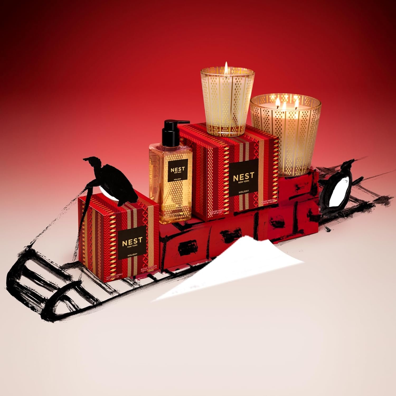 NEST New York Scented 3-Wick Christmas Candle, Holiday - 21.2 oz - Up to 100-Hour Burn Time - Reusable Glass Vessel - Image 5