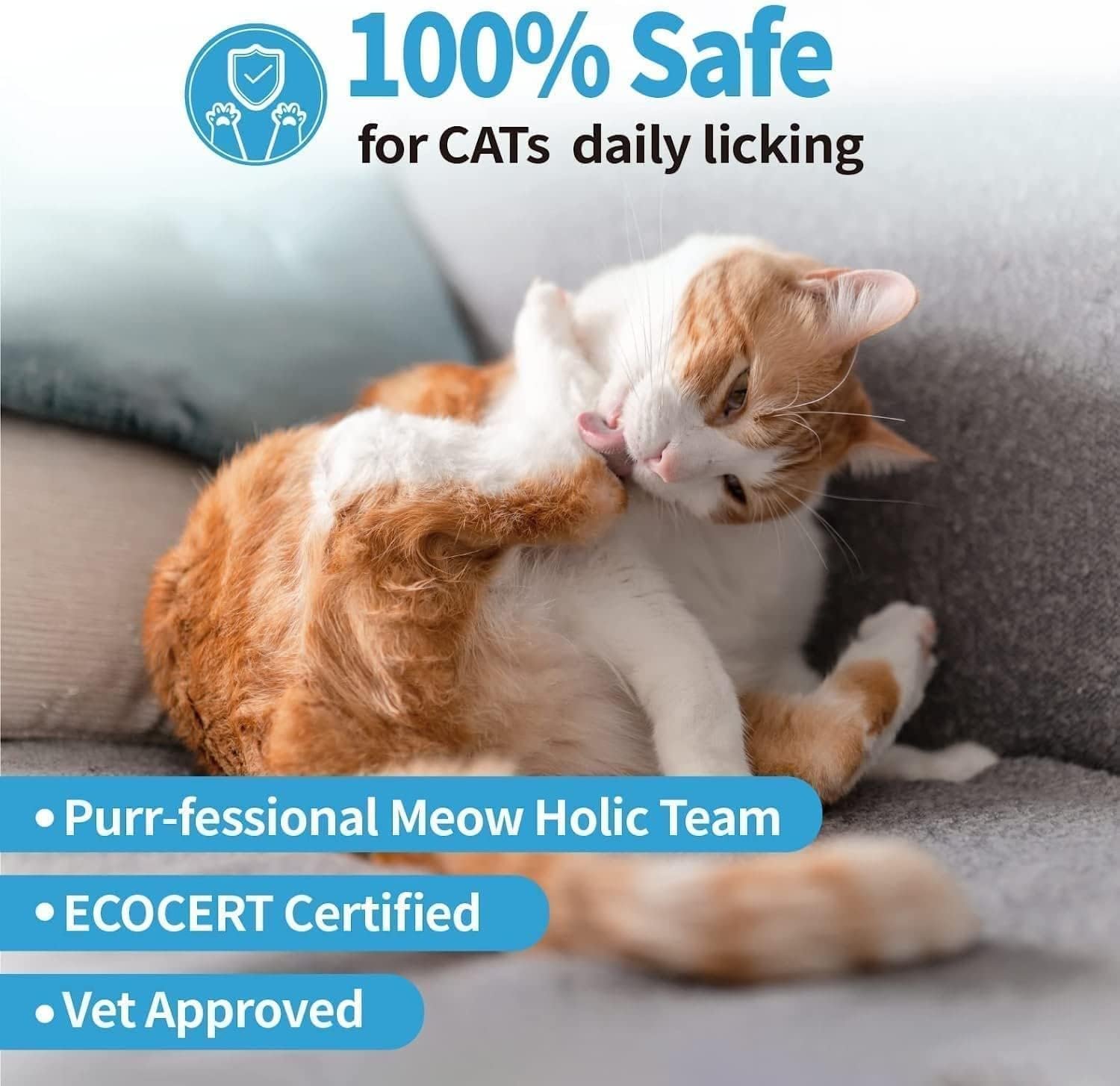Mooncat Waterless Cat Shampoo, 100% Licking Safe & Vet Approved No Rinse Dry Bath Foam - Gentle Deodorizer for Short Haired Cats, Seniors & Kittens - Soothes Sensitive Skin, Reduces Dander & Odor - Image 7