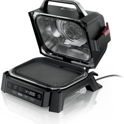 Ninja Woodfire Outdoor Grill & Smoker, 4-in-1 Functionality, Grill, Smoke, Bake, Roast, Authentic Woodfire Flavors, Electric Heat, OG301