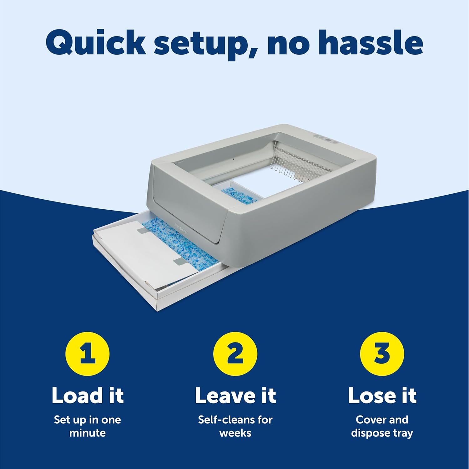 PetSafe ScoopFree Crystal Smart Self-Cleaning Automatic Litter Box - Uncovered Motion-Sensing Cat Box with Integrated Health Counter & App - Includes 1 Disposable Crystal Litter Tray - Image 5